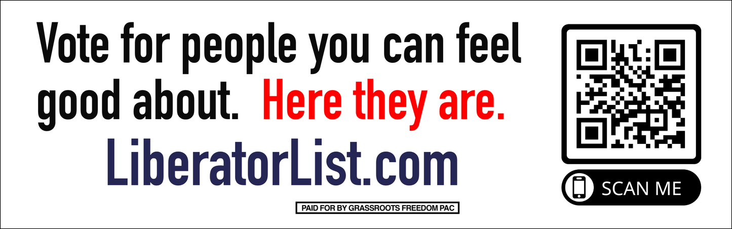 Ohio "Liberator List" 3" x 9" Magnetic Bumper Sticker (quantity 1)